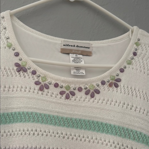 Alfred Dunner Relaxed Green and Purple Short Sleeve Tee 27 - Picture 6 of 9